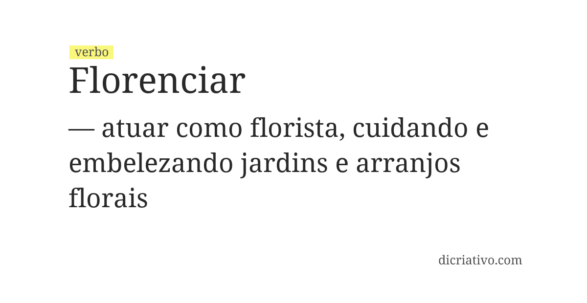 Significado de florenciar