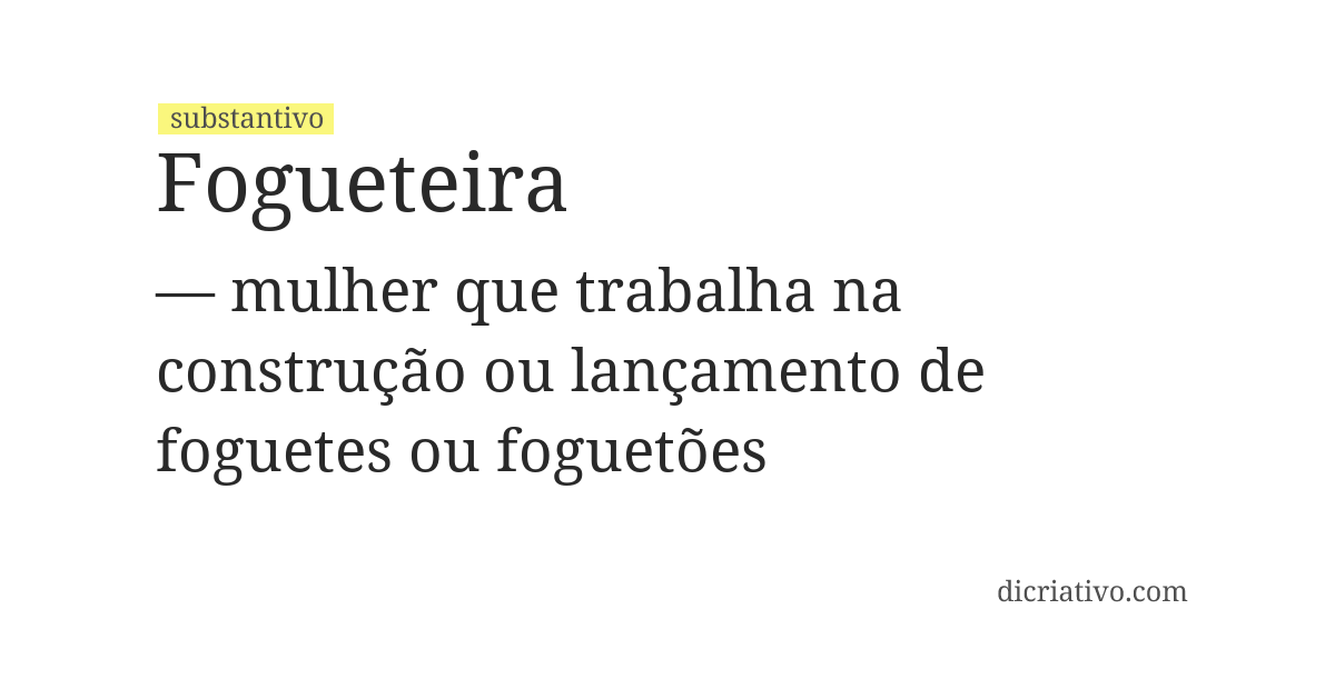 Significado de fogueteira
