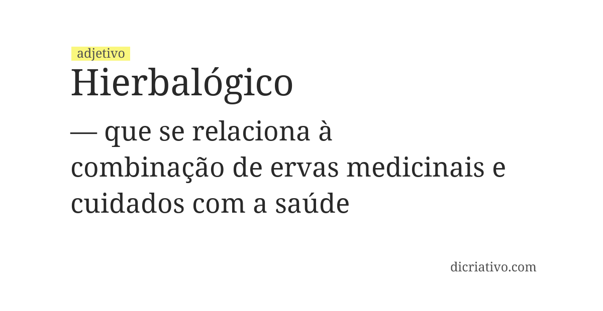 Significado de hierbalógico