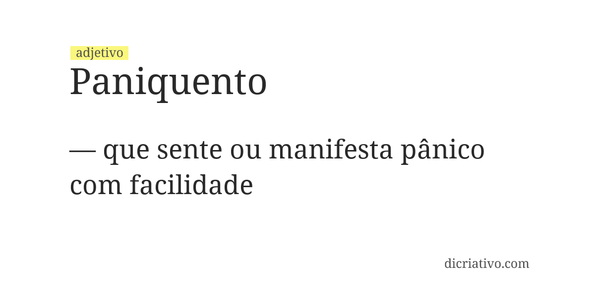 Significado de paniquento