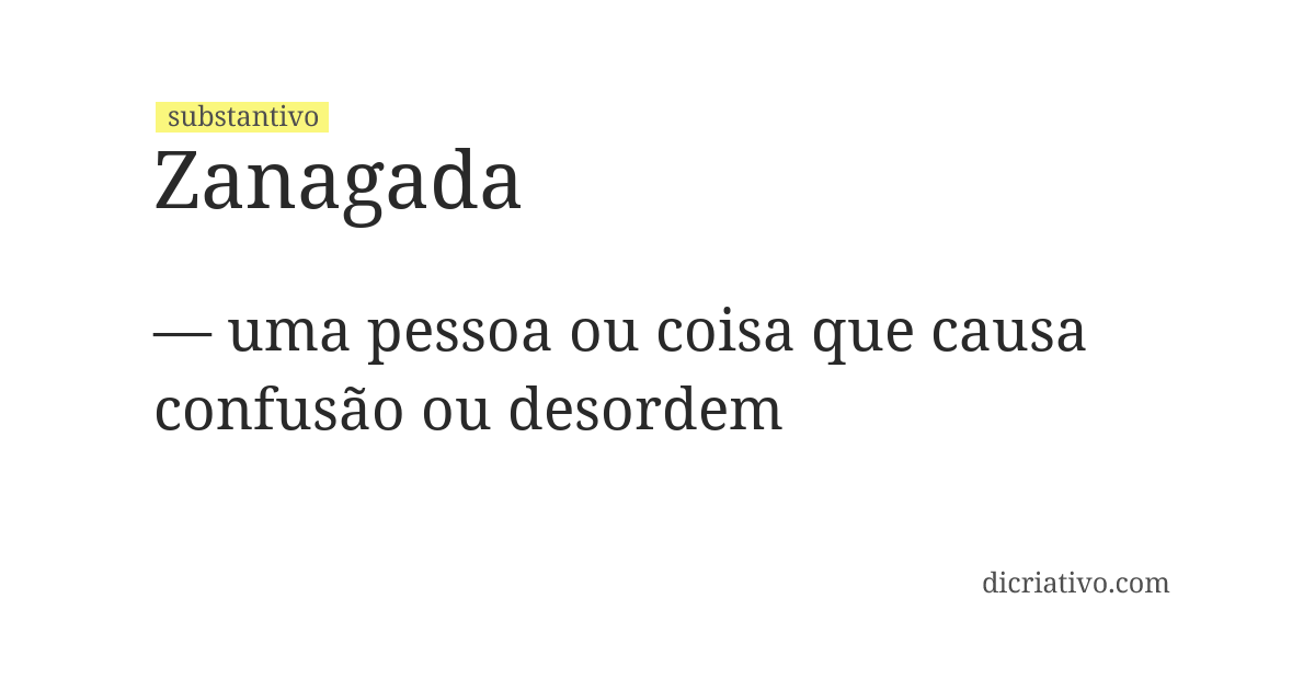Significado de zanagada