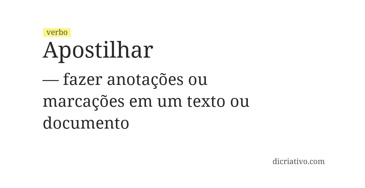 Significado de apostilhar