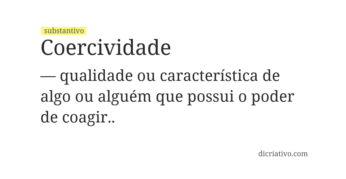 Significado de coercividade