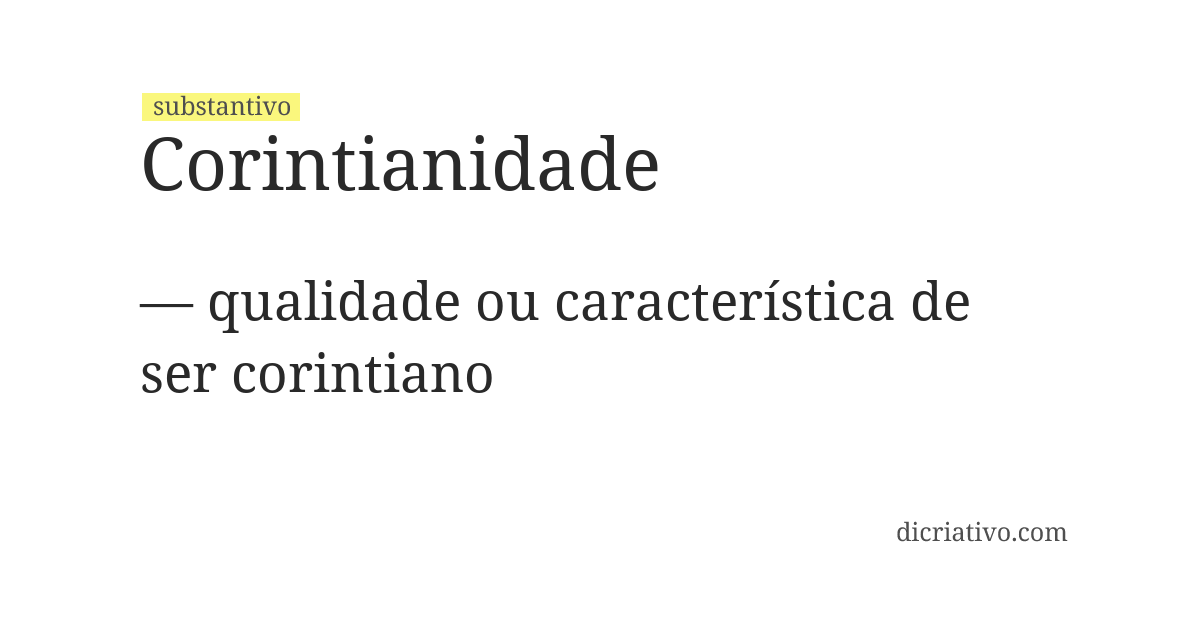 Significado de corintianidade