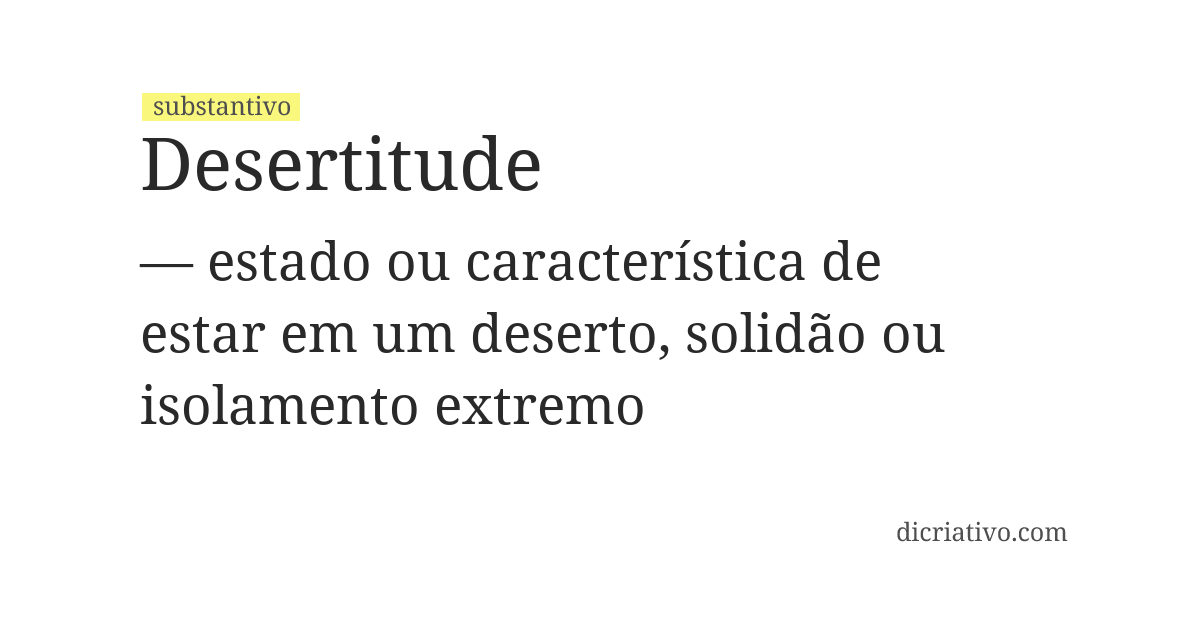 Significado de desertitude