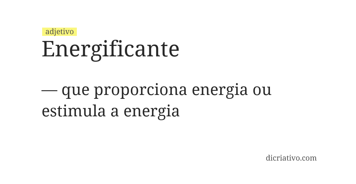 Significado de energificante
