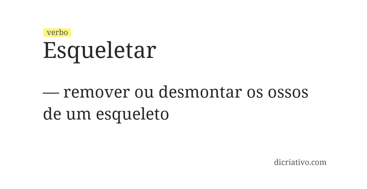 Significado de esqueletar