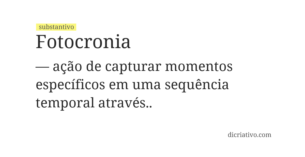 Significado de fotocronia