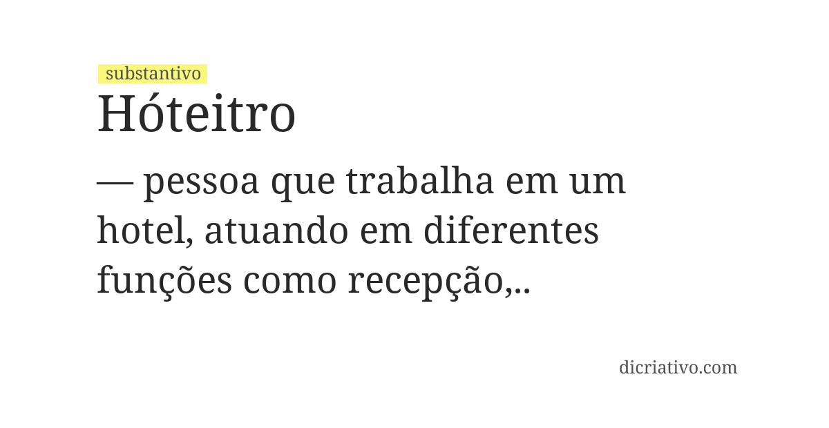 Significado de hóteitro