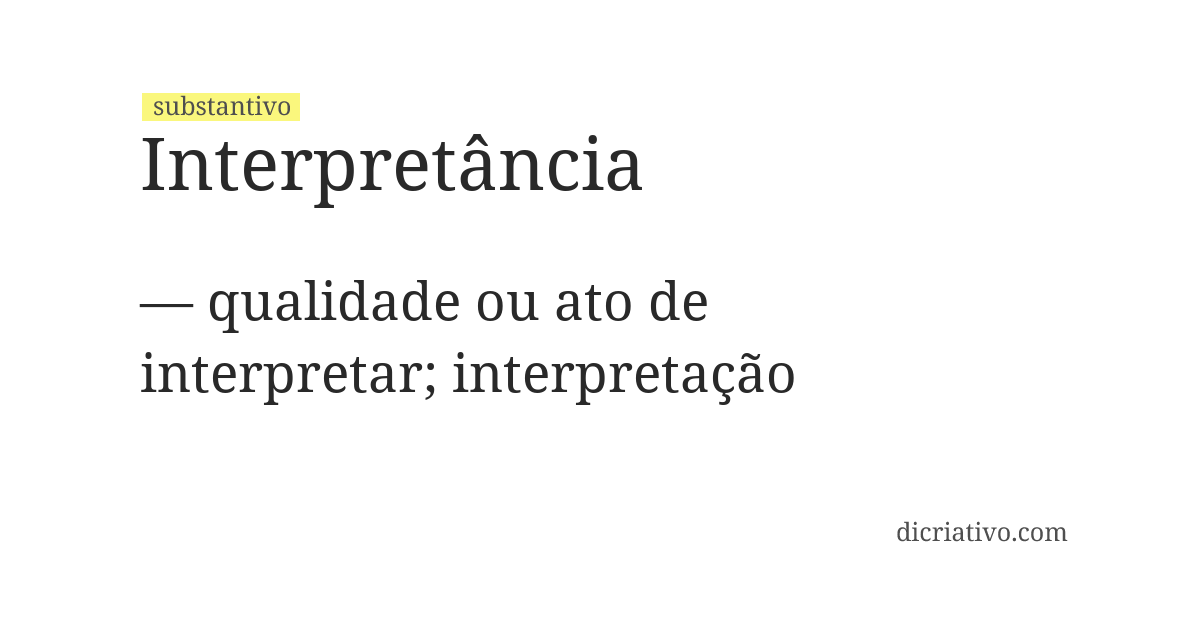 Significado de interpretância