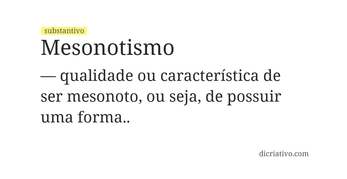 Significado de mesonotismo