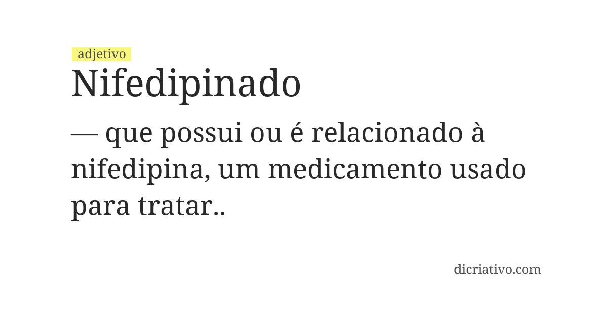 Significado de nifedipinado