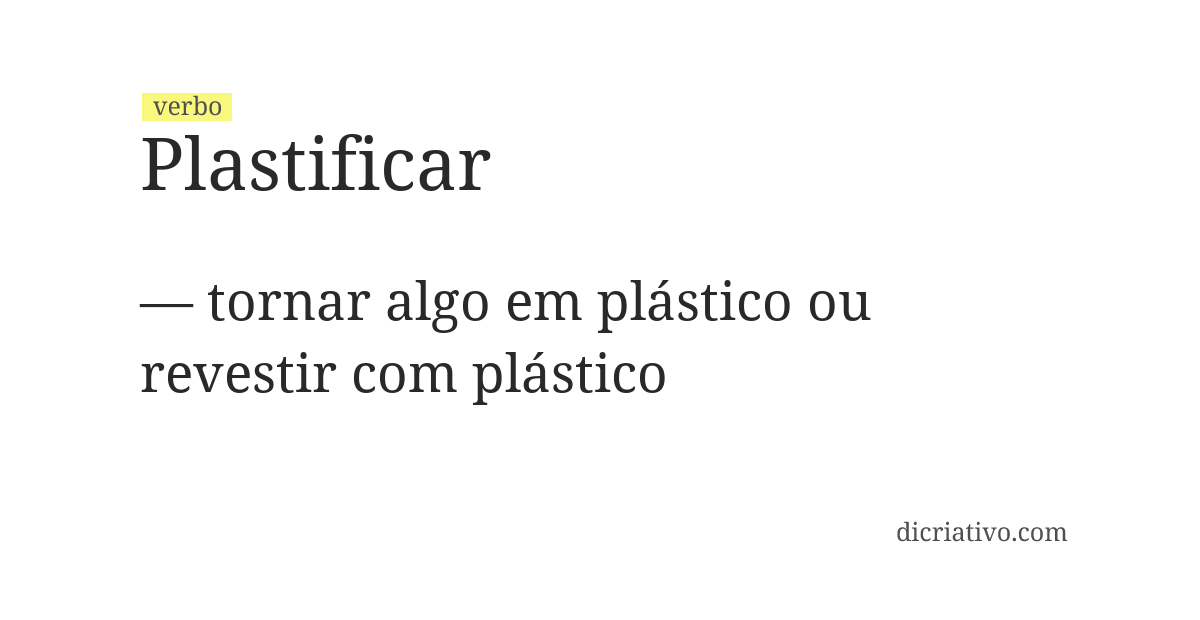 Significado de plastificar