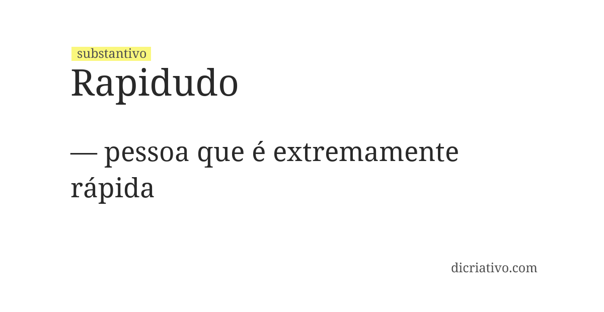 Significado de rapidudo