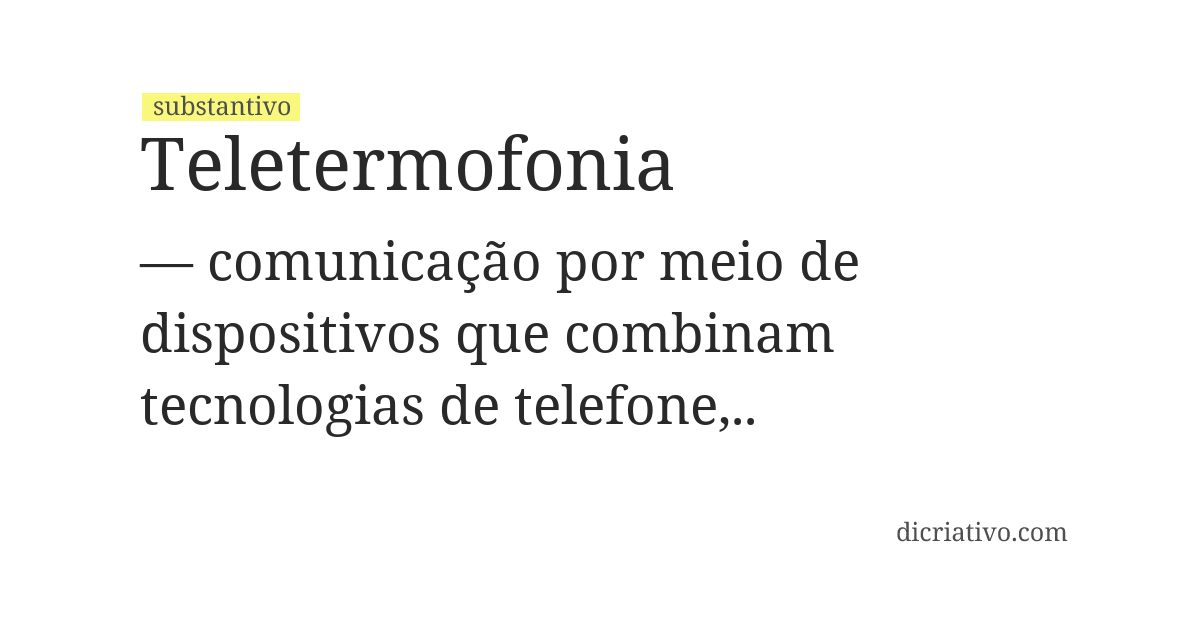 Significado de teletermofonia