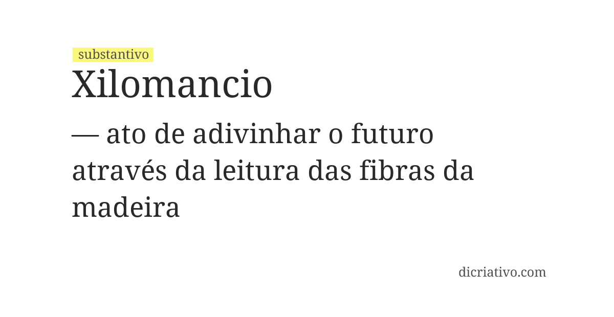 Significado de xilomancio