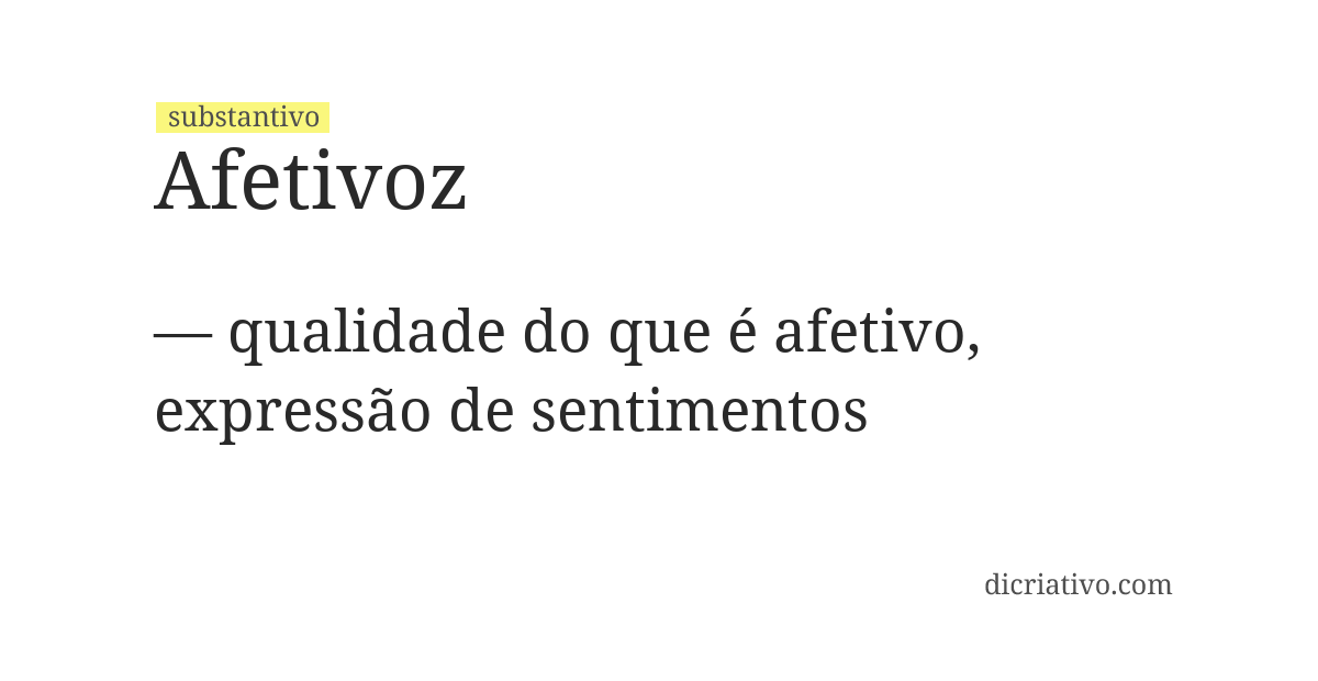 Significado de afetivoz