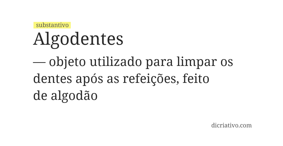 Significado de algodentes