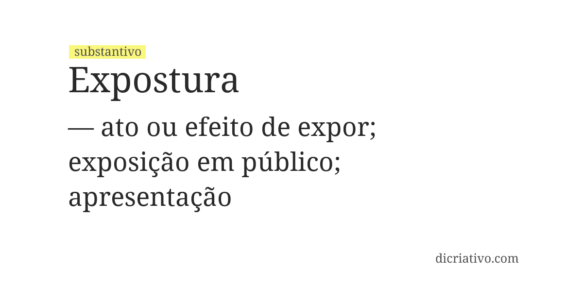 Significado de expostura