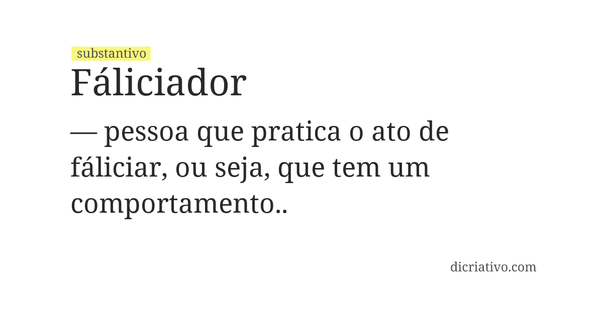 Significado de fáliciador