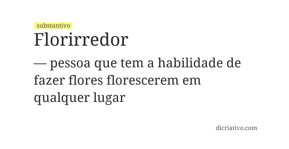 Significado de florirredor