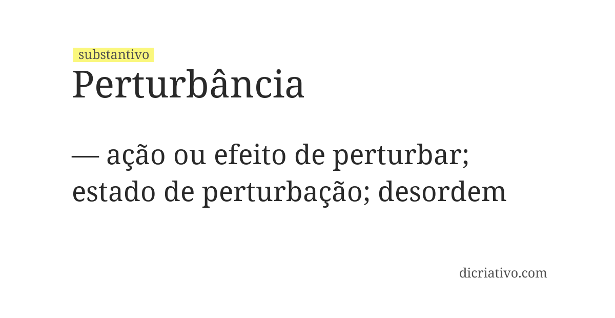 Significado de perturbância