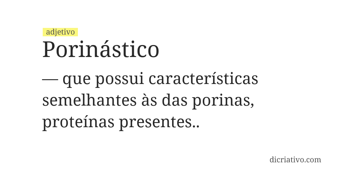 Significado de porinástico