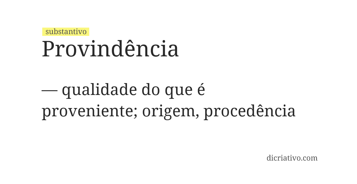 Significado de provindência