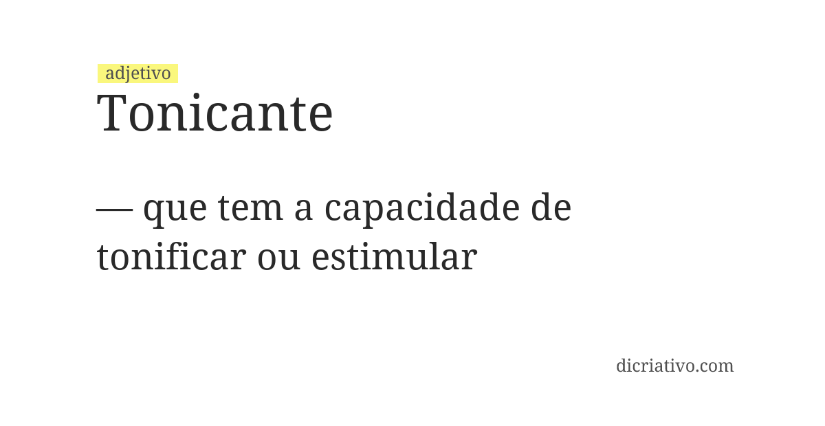 Significado de tonicante