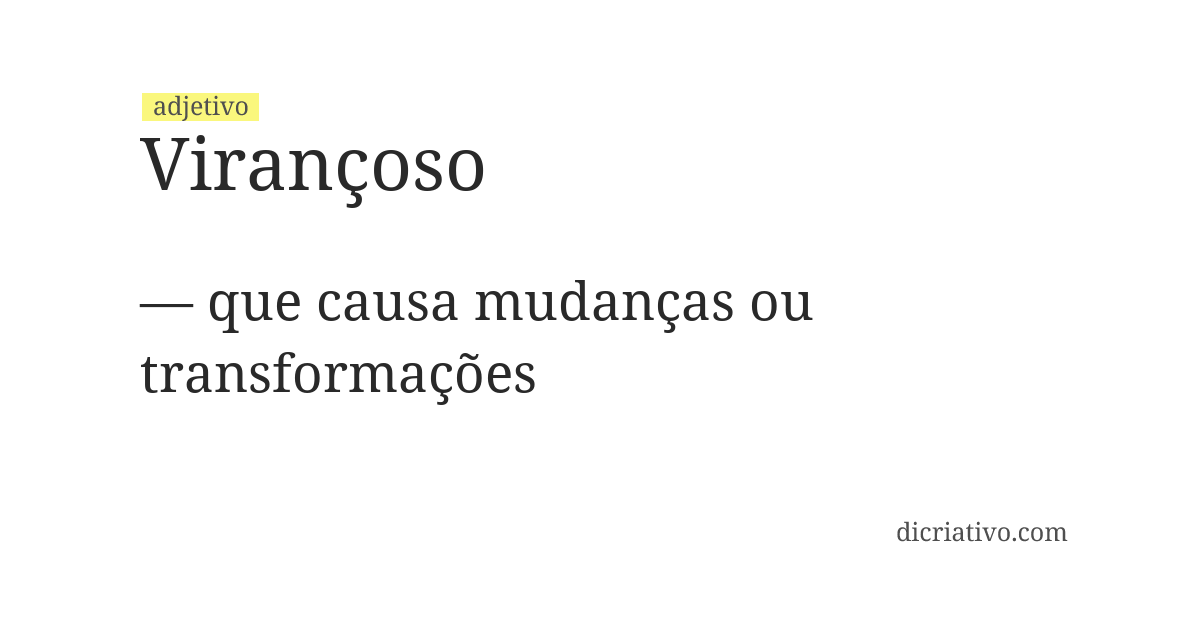 Significado de virançoso