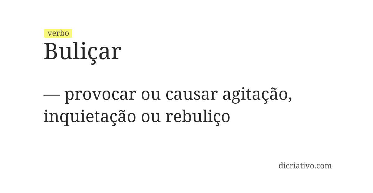 Significado de buliçar