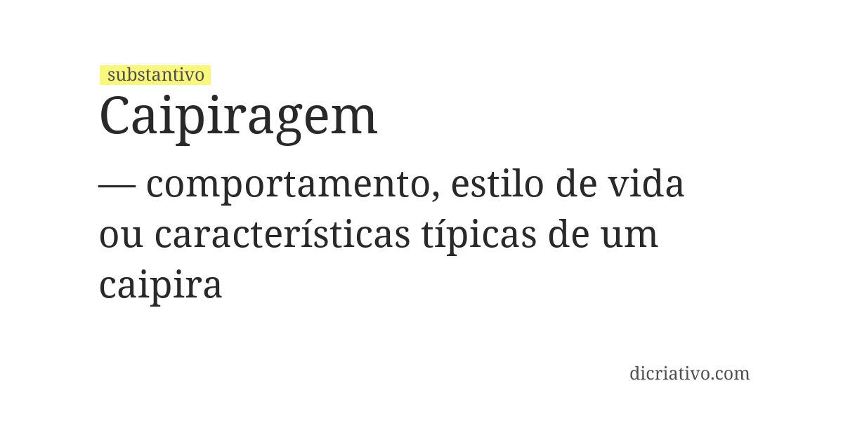 Significado de caipiragem