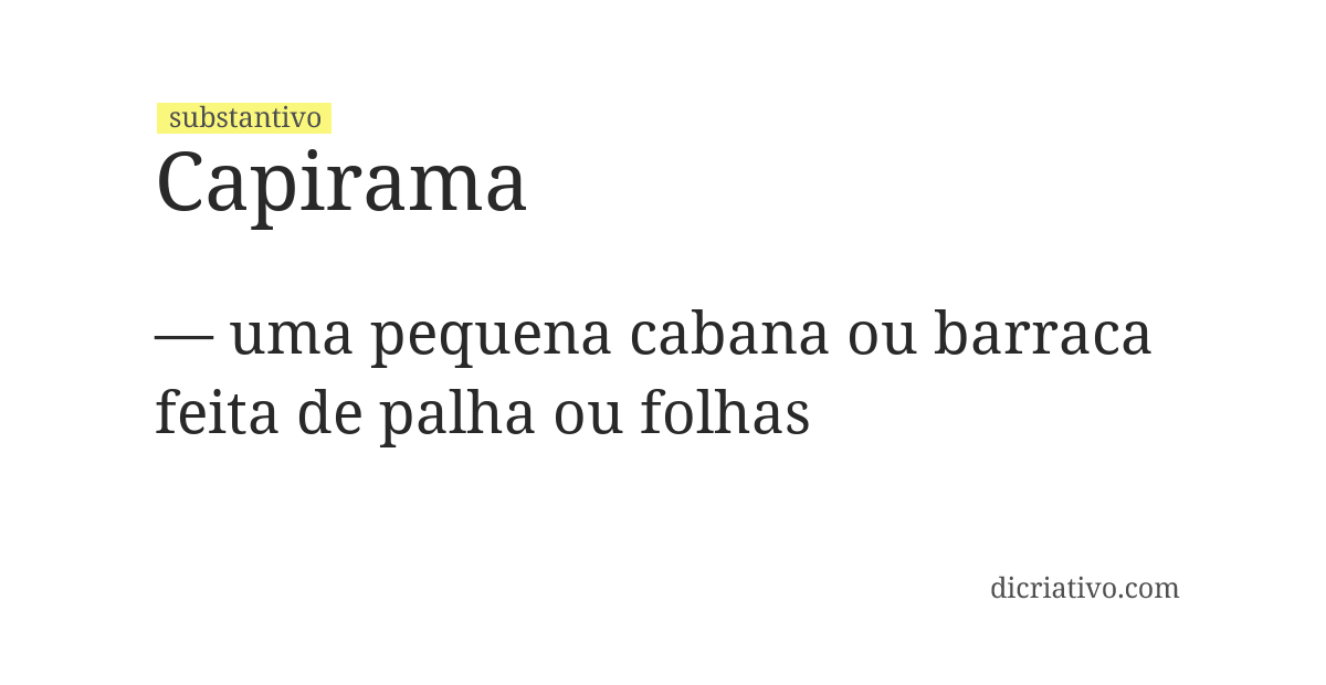 Significado de capirama