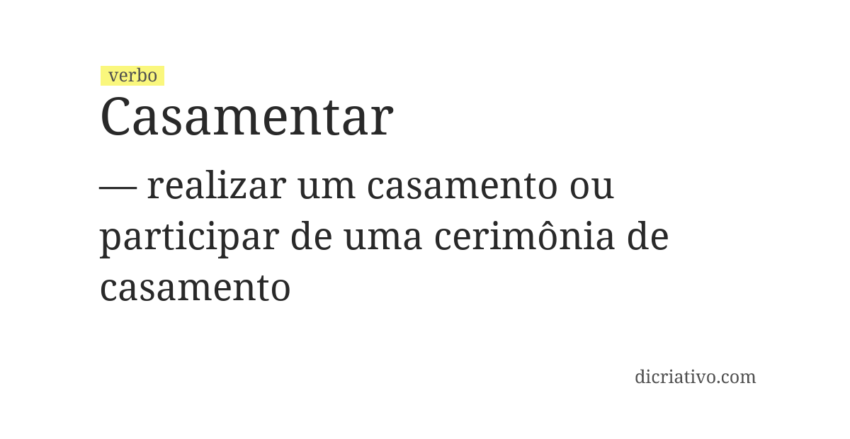 Significado de casamentar