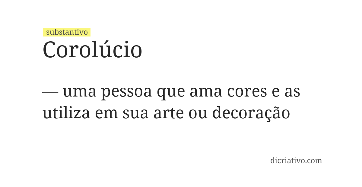 Significado de corolúcio