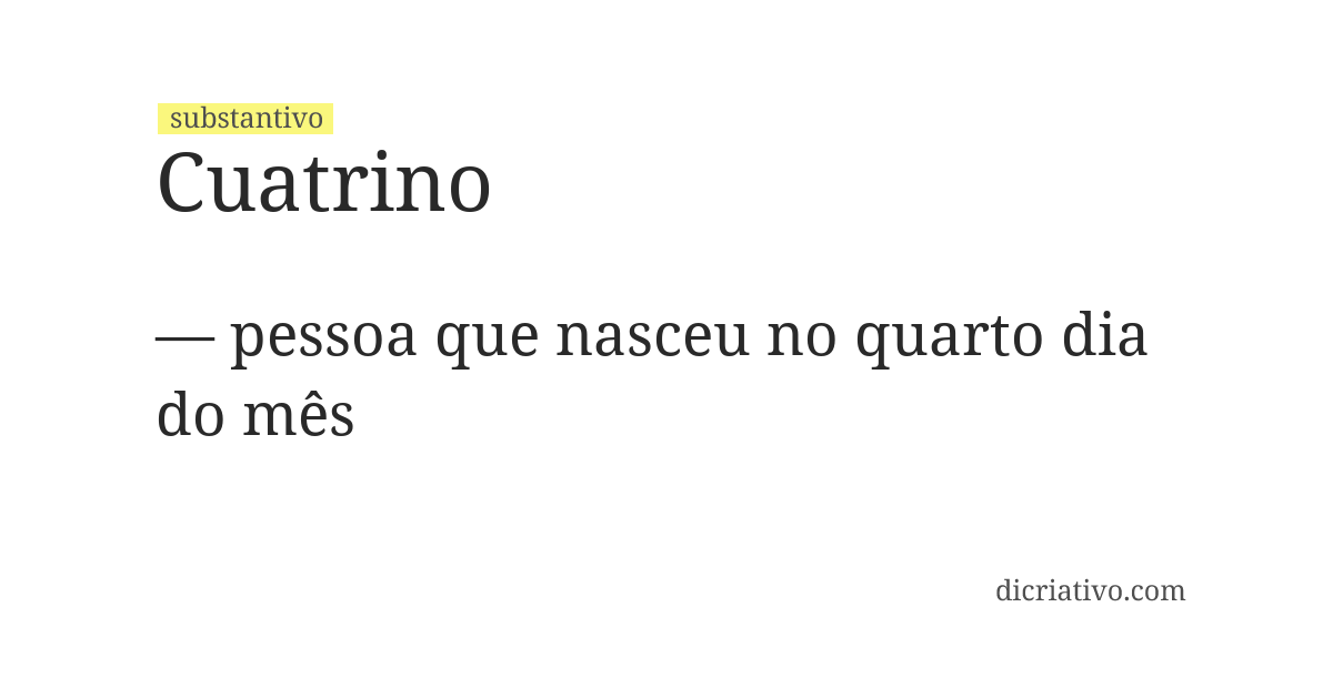 Significado de cuatrino