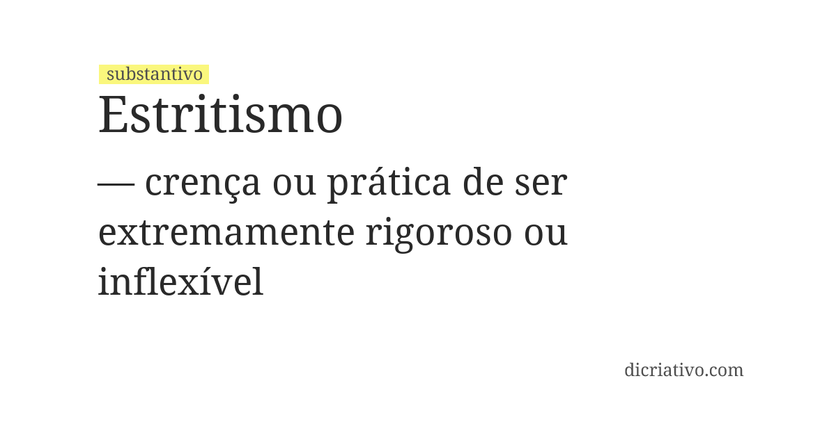 Significado de estritismo