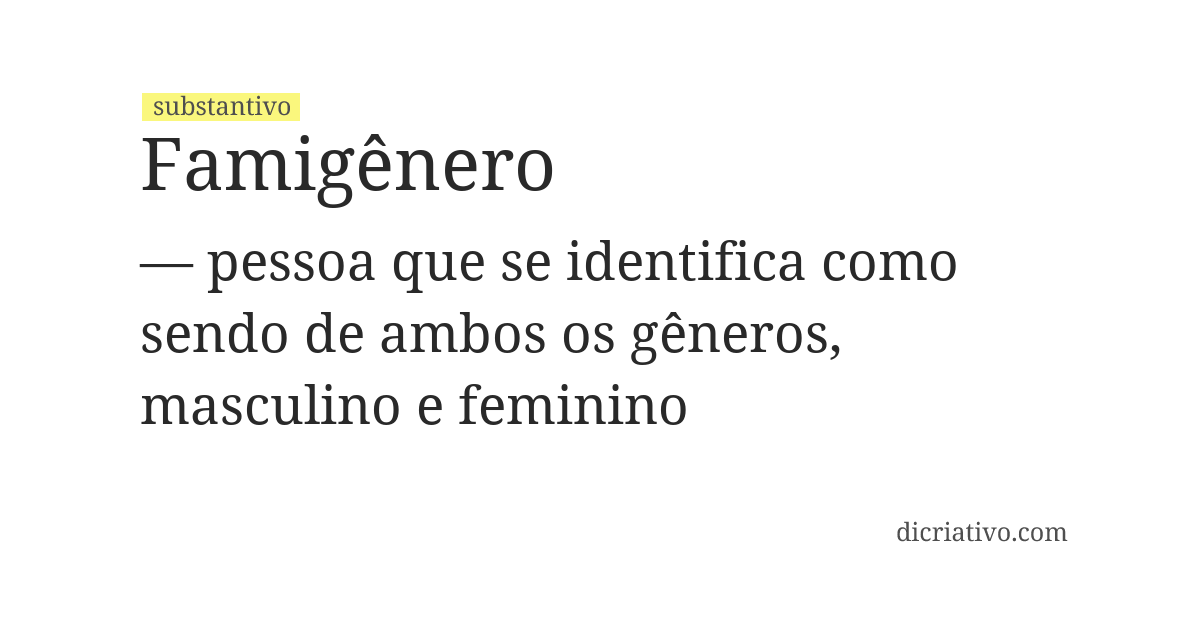 Significado de famigênero