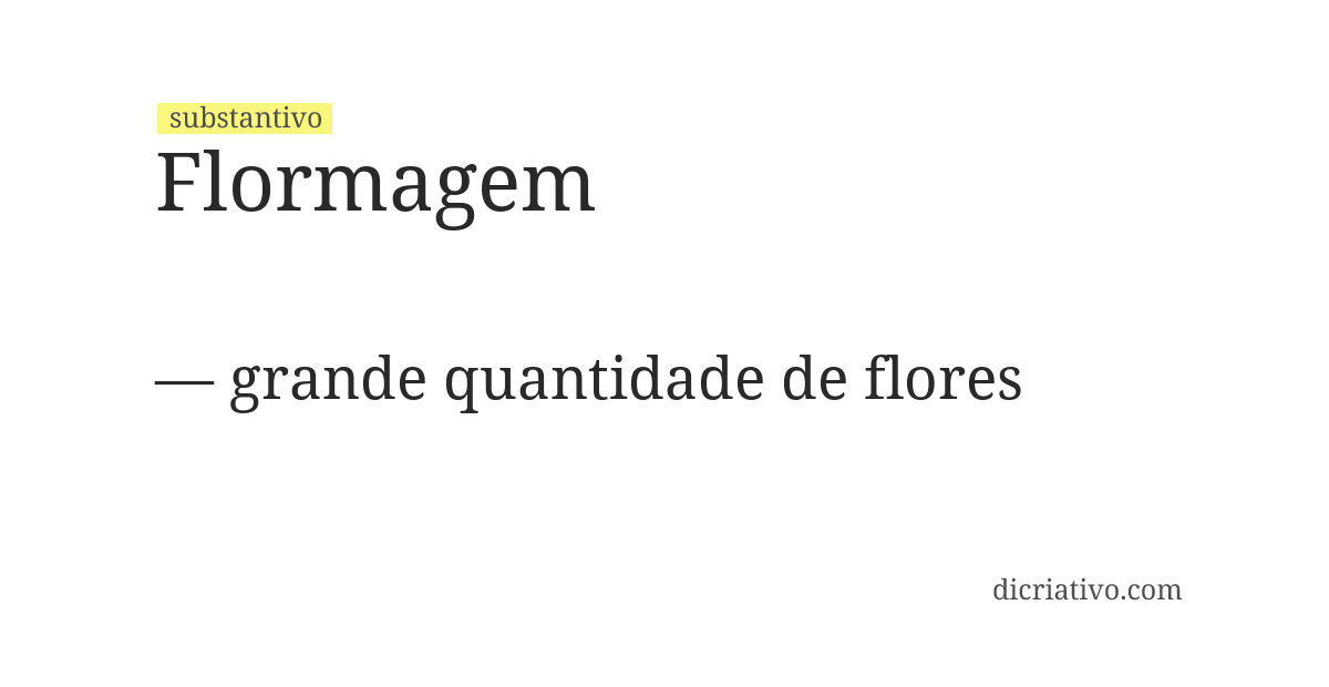 Significado de flormagem