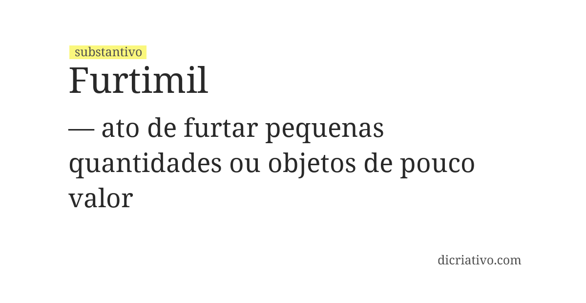 Significado de furtimil