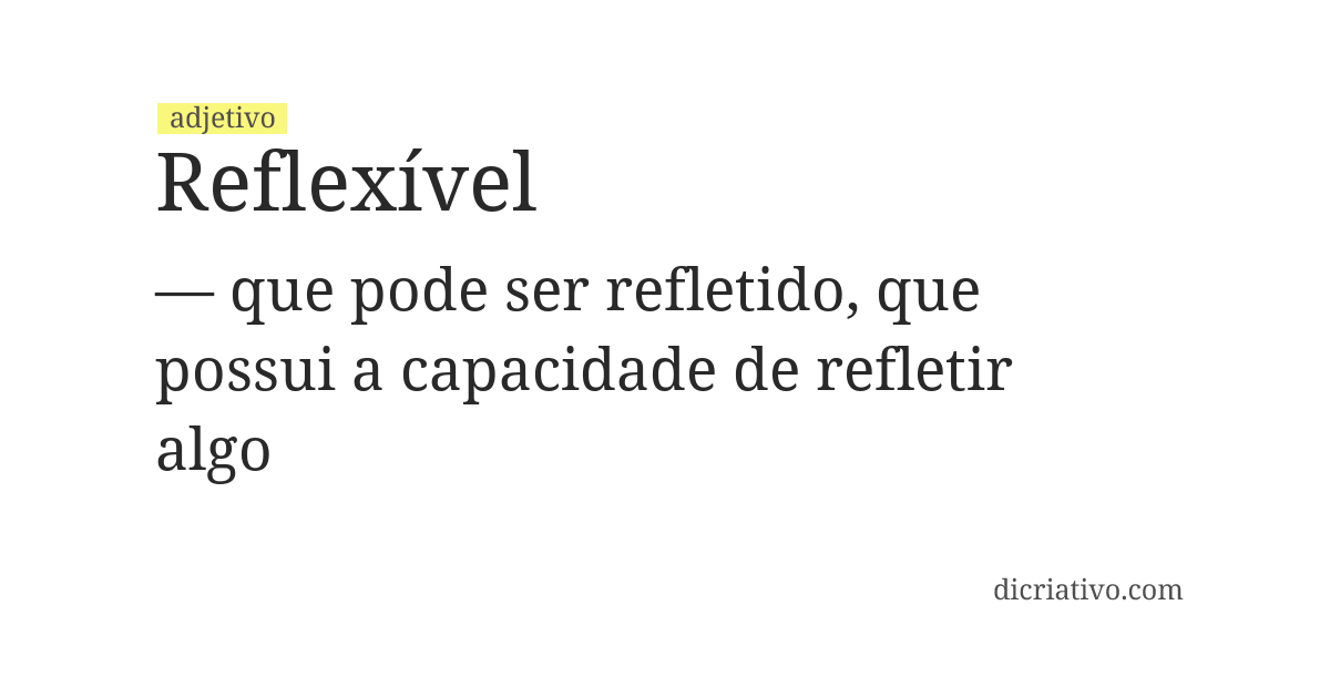 Significado de reflexível