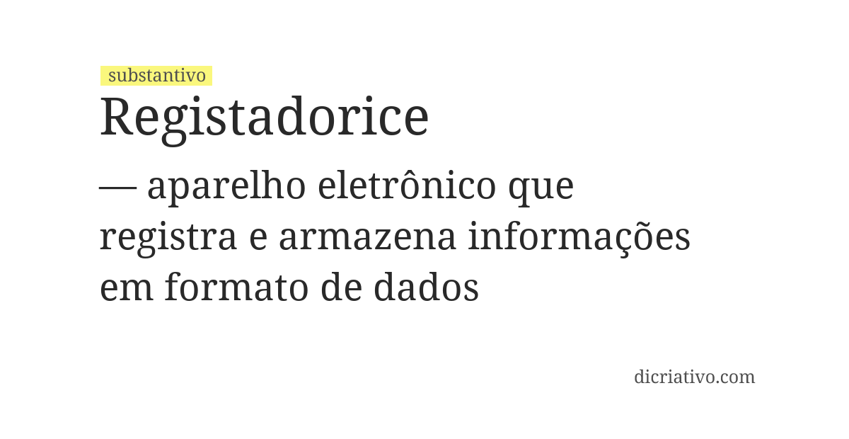Significado de registadorice