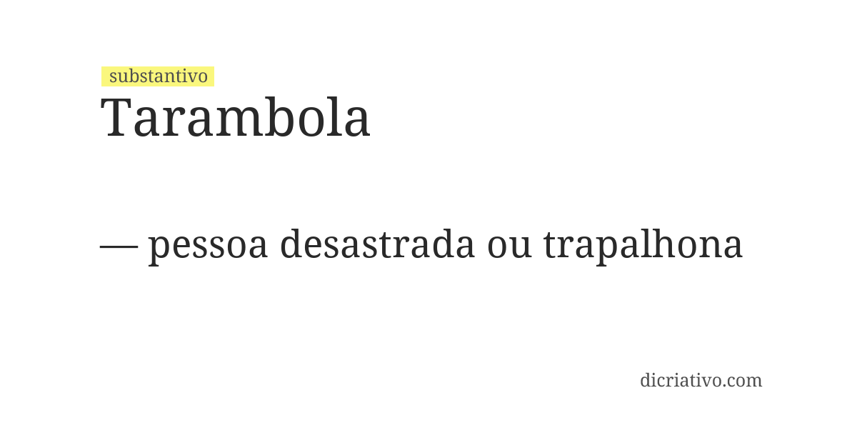 Significado de tarambola