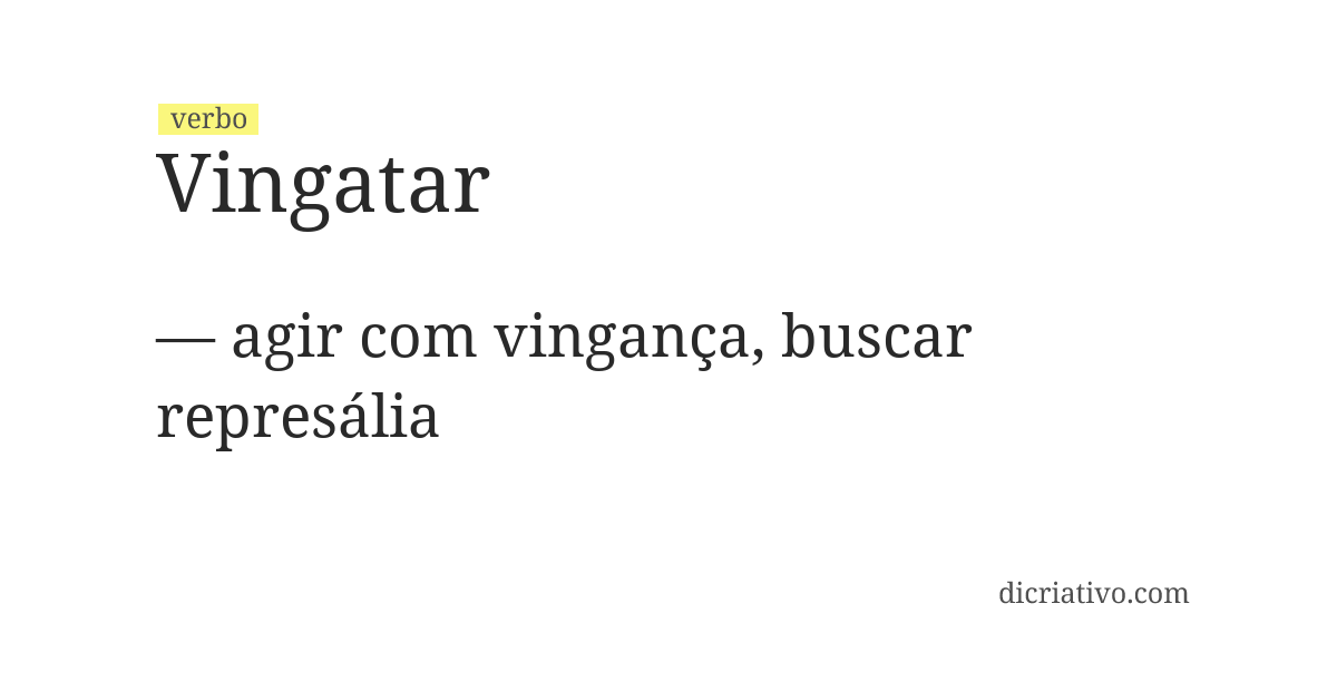 Significado de vingatar