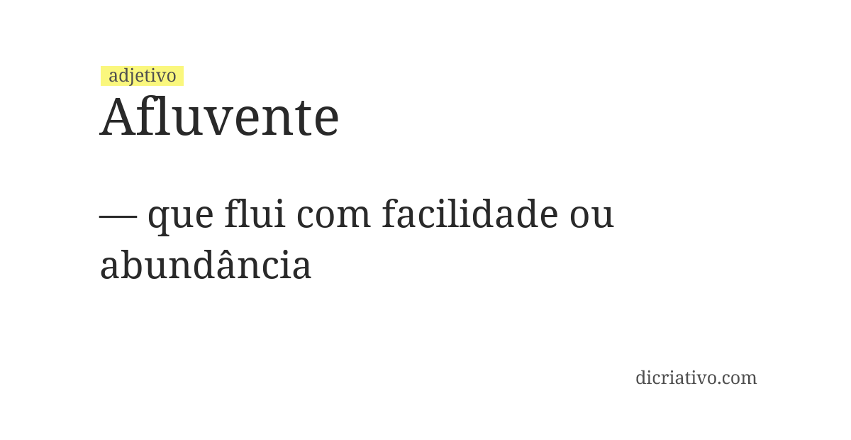 Significado de afluvente