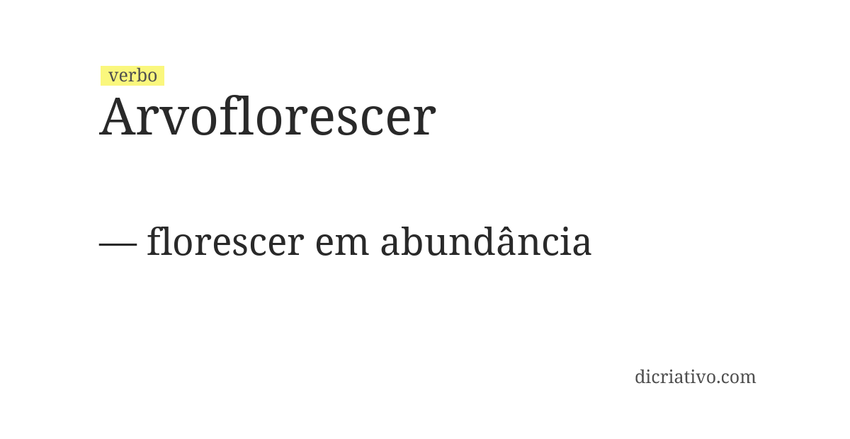 Significado de arvoflorescer