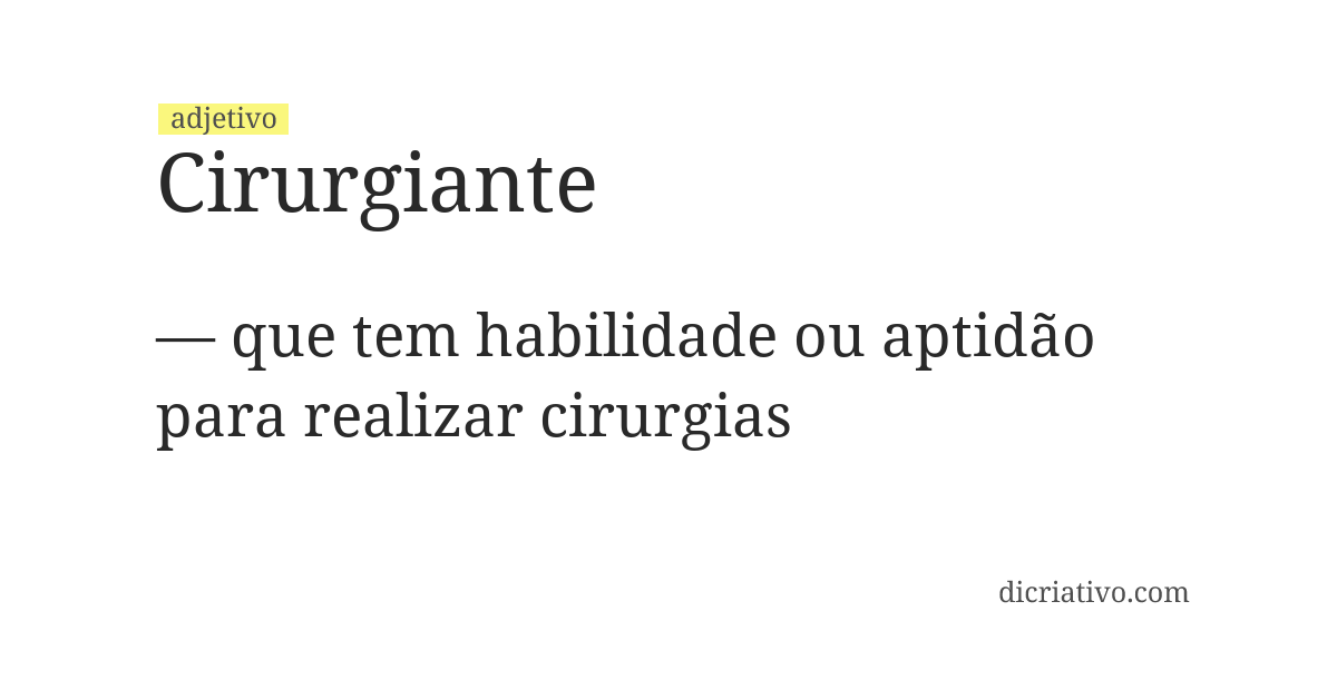 Significado de cirurgiante