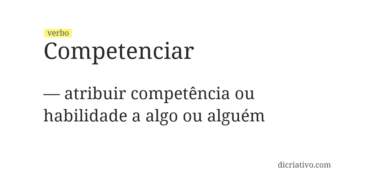 Significado de competenciar