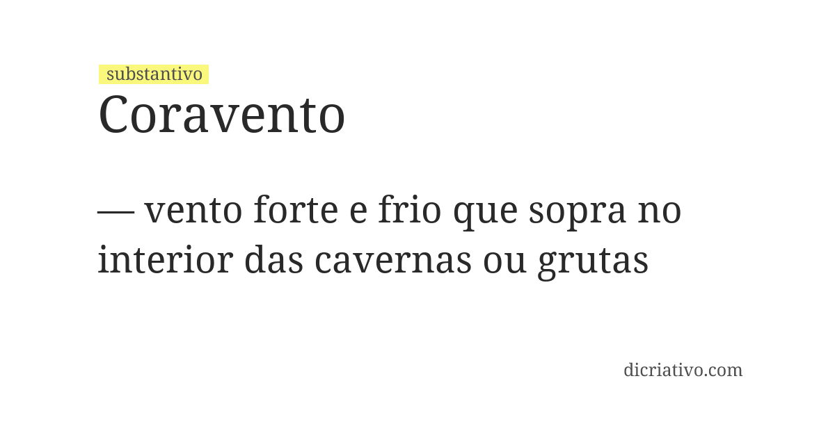 Significado de coravento