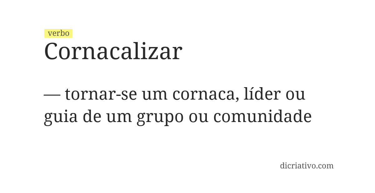 Significado de cornacalizar